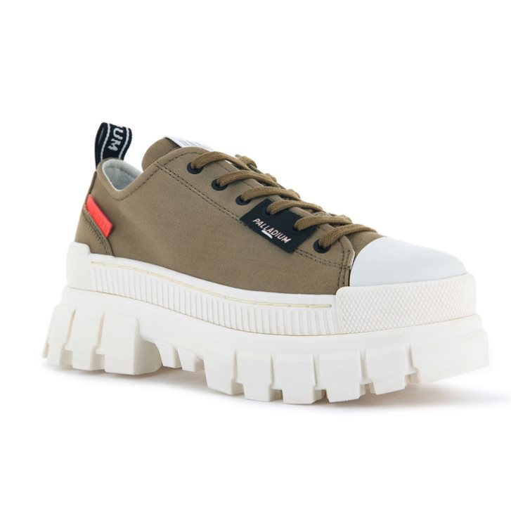 Chaussures Plateforme Palladium Revolt LO TX Femme Vert Olive | FR OSA087W